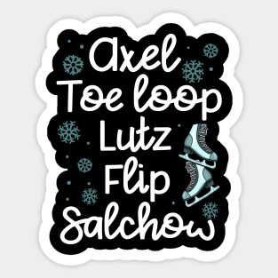 Axel, Toe Loop, Flip, Lutz, Salchow - Figure Skating Gift Sticker